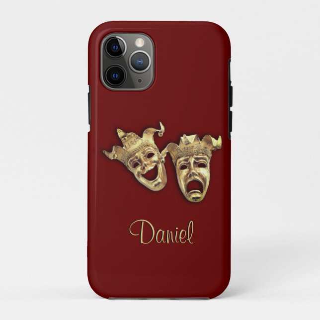 Coques Case-Mate iPhone Théâtre Maroon comique et tragique (Dos)