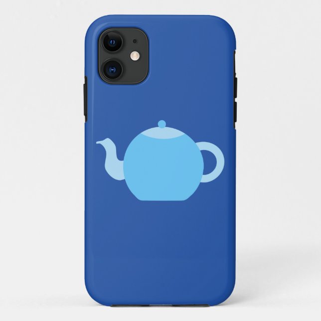 Coques Case-Mate iPhone Théière bleue sur le fond de marine (Dos)