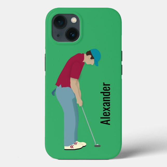 Coques Case-Mate iPhone Thème de golf vert brillant (Verso)