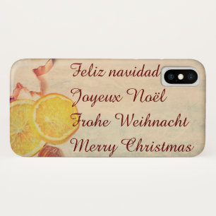 Case-Mate iPhone Case Thème de Noël avec Fruits en Pastel Vintage Look