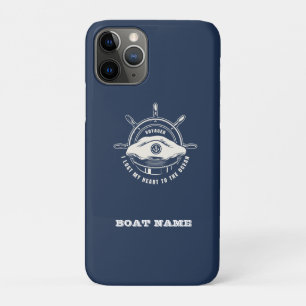 Case-Mate iPhone Case Thème nautique Nom du bateau Marine Bleu