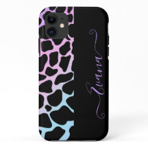 Thème noir et union Cow Spots nom personnalisé