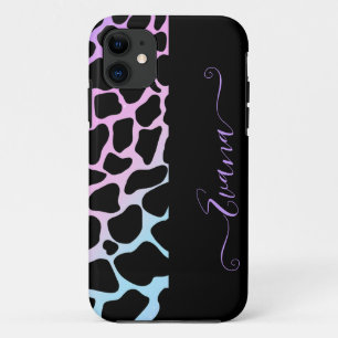 Case-Mate iPhone Case Thème noir et union Cow Spots nom personnalisé