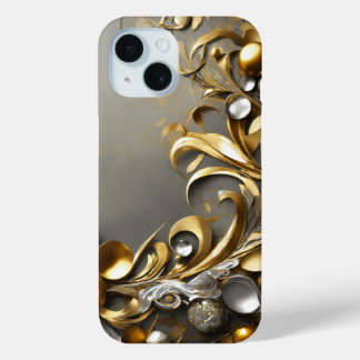 Coque Pour iPhone 15 Thèmes de feuille d'or