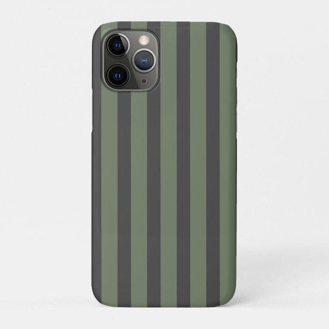 Coques Case-Mate iPhone Tic vert olive rayé moderne (Dos)