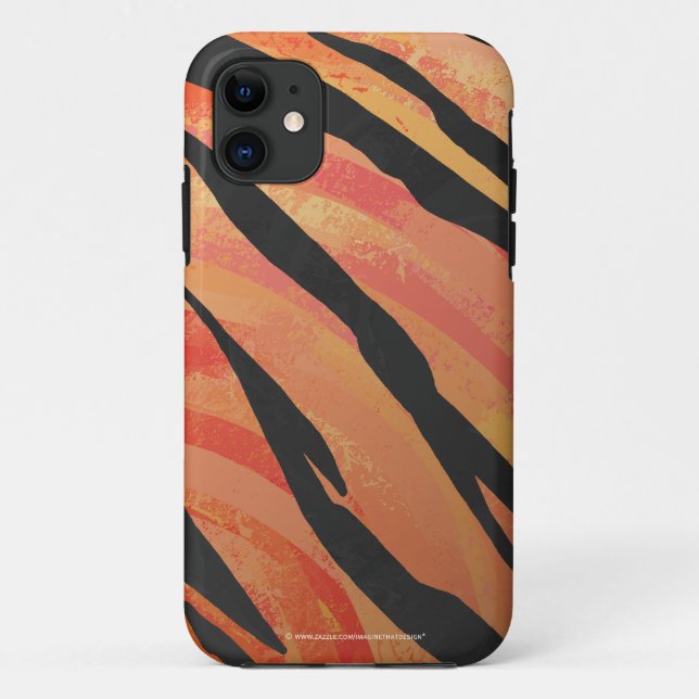 Coques Case-Mate iPhone Tiger chaud orange et noir (Dos)
