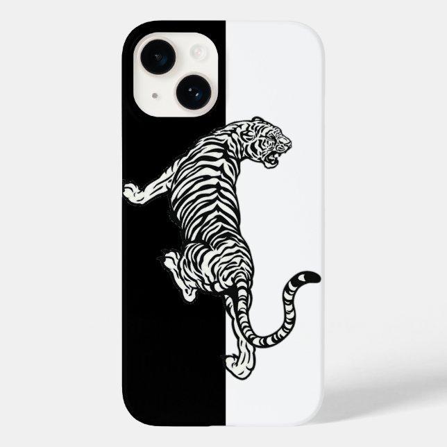Coques Case-Mate iPhone Tiger noir blanc (Verso)