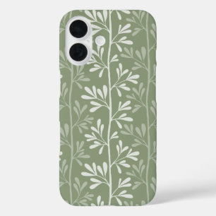 Coque Pour iPhone 16 Tiges de jardin Zen Minimal Botanique Vert