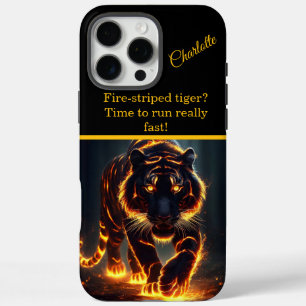 Coques iPhone 16 Pro Max Tigre avec rayonnement de feu