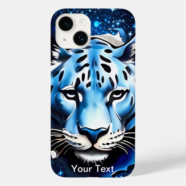 Coques Case-Mate iPhone Tigre blanc avec étincelles bleues (Verso)