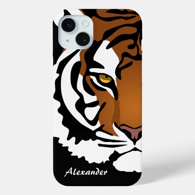 Coques Case-Mate iPhone Tigre, chat sauvage sur noir (Verso)