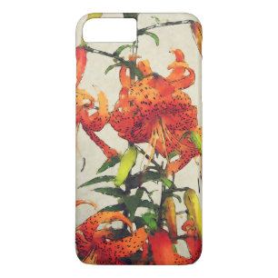 Coque iPhone 7 Plus Tigre d'Aquarelle orange Lily 1