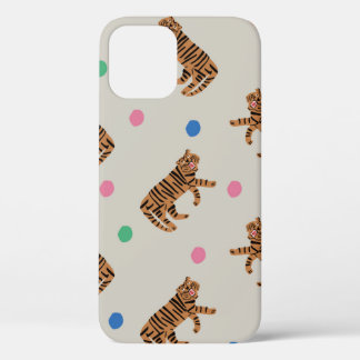 Case-Mate iPhone Case Tigre dessiné à la main vintage et pois colorés i