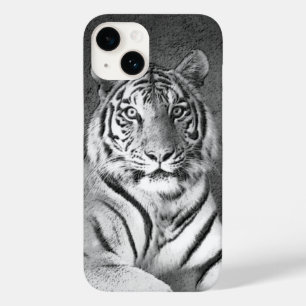 Coque Pour iPhone 14 Tigre en noir et blanc