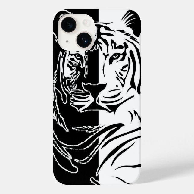 Coques Case-Mate iPhone Tigre Noir Blanc  (Verso)