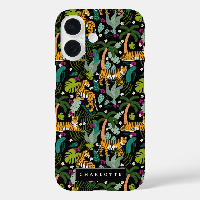 Coques Case-Mate iPhone Tigre tropical Jungle noire Safari Chats (Verso)