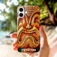 Tiki Time Hawaii Fun Retro Wood Face Photo