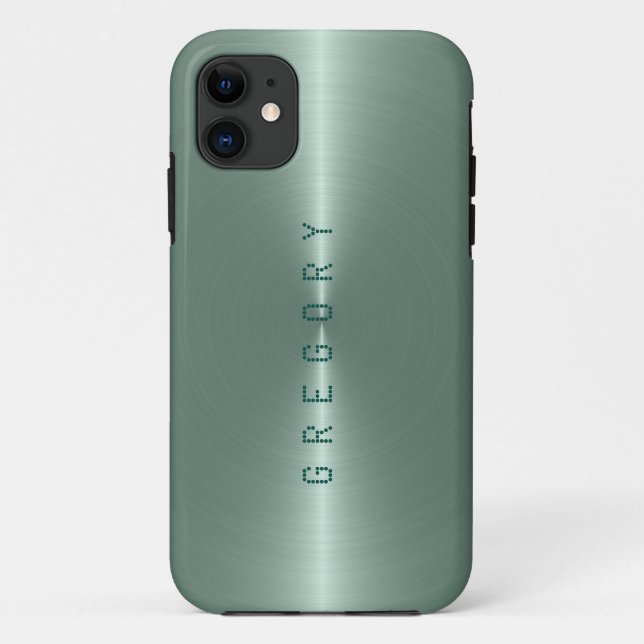 Coques Case-Mate iPhone Tint vert métallique Look en acier inoxydable (Dos)