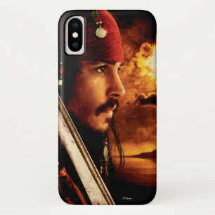 Coque iPhone X Tir de face latéral Jack Sparrow
