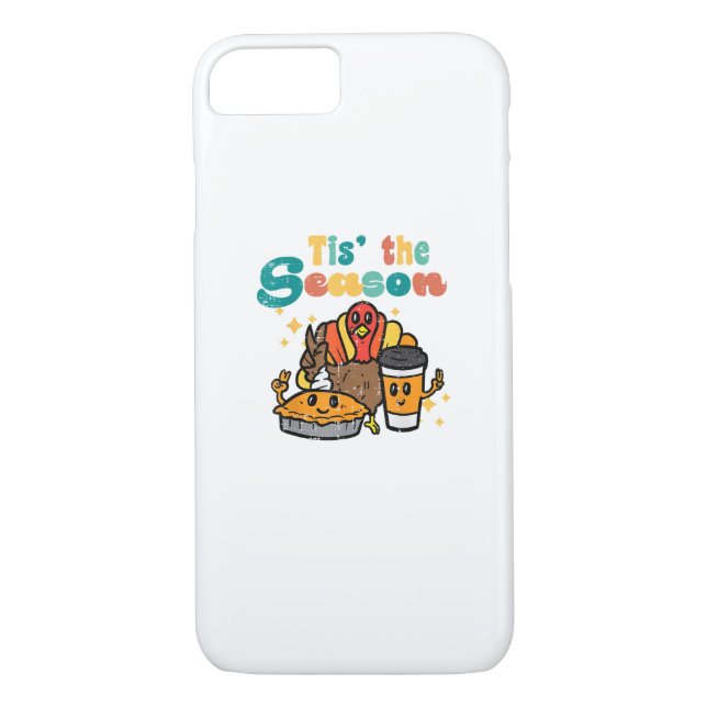 Coques Case-Mate iPhone Tis The Season Turkey Coffee Retro Thanksgiving Fa (Dos)