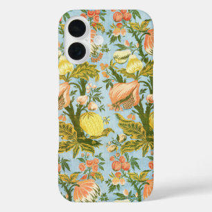 Coque Pour iPhone 16 Tissu damassé de fleurs et de fruits baroque class