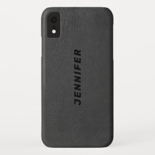 Case-Mate iPhone Case Tissu en cuir gris foncé