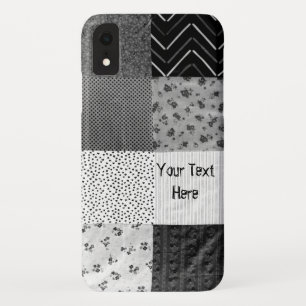 Coque Case-Mate Pour iPhone Tissu patchwork de style vintage design noir blanc