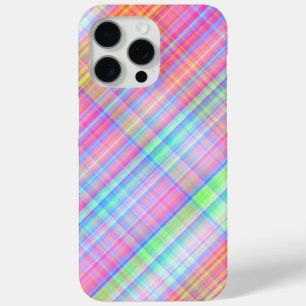 Coque iPhone 15 Pro Max Tissu Plaid Pastel Multicolor