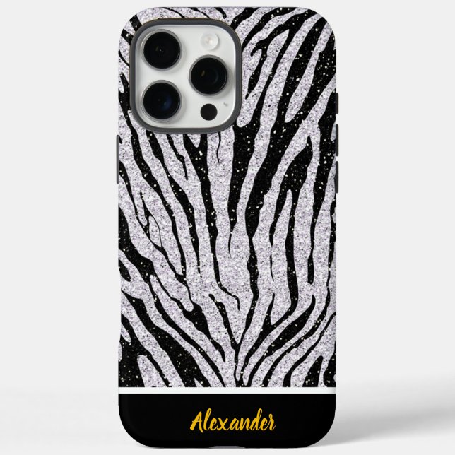 Coques Case-Mate iPhone Tissu poster de animal noir et blanc (Verso)