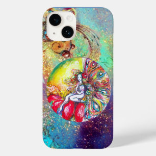 COQUE POUR iPhone 14 TITANIE / PLANTE MAGIQUE EN ÉTIQUETTES D'OR