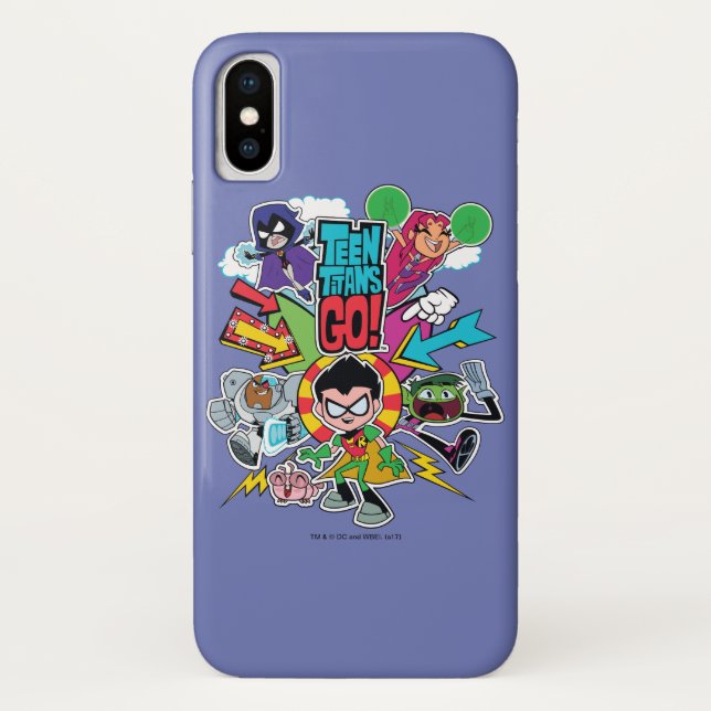 Coques Case-Mate iPhone Titans Ados, allez ! | Graphique Flèche d'équipe (Dos)