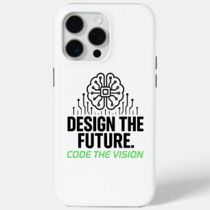Coque iPhone 15 Pro Max Toile Algorithmique Visionnaire : Code Abstrait