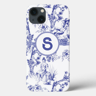Case-Mate iPhone Case Toile bleue et blanche