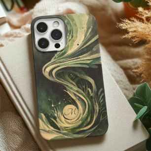 Case-Mate iPhone Case Toile d'aquarelle verte Abstraite