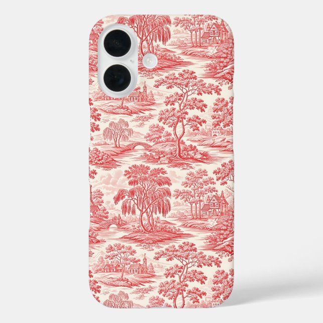 Coques Case-Mate iPhone Toile rouge pastorale (Verso)