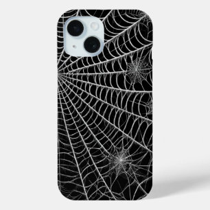 Coque Pour iPhone 15 Toiles d'araignées noires et blanches Spider Web H