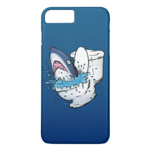 Coque Case-Mate Pour iPhone Toilette Shark Funny Blue Cartoon
