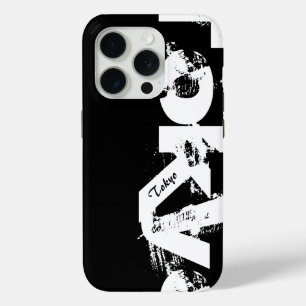 Coque iPhone 15 Pro Tokyo - Couverture Cool De Style Urbain Noir Et Bl