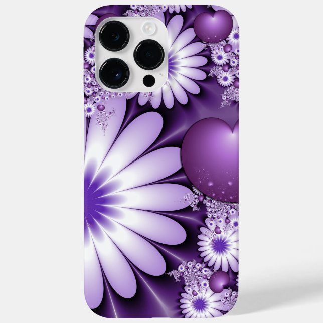 Coques Case-Mate iPhone Tomber dans l'amour Fleurs Abstraites et Coeurs Fr (Verso)