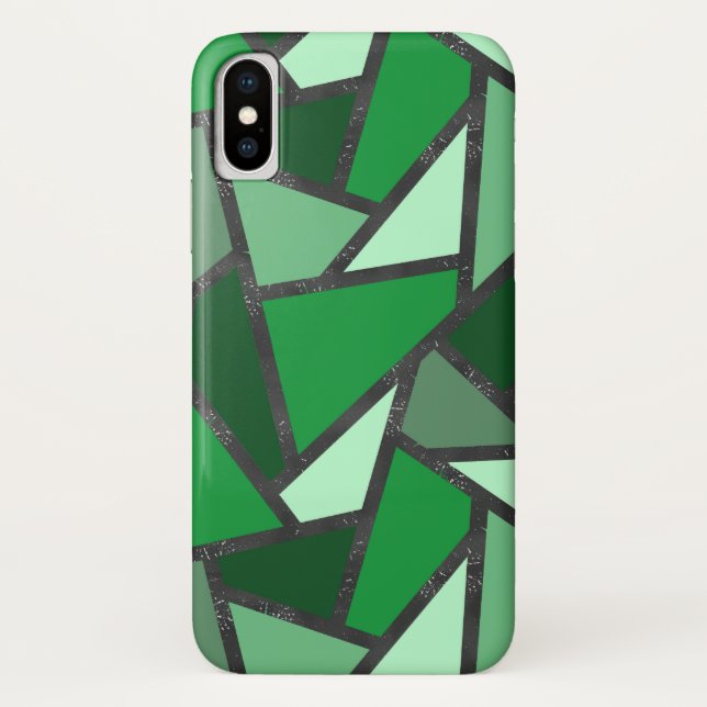 Coques Case-Mate iPhone Tons de motif en vitrail vert (Dos)