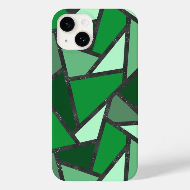 Coques Case-Mate iPhone Tons de motif en vitrail vert (Verso)