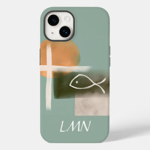 Coque Pour iPhone 14 Tons de terre croisés et art minimaliste de poisso