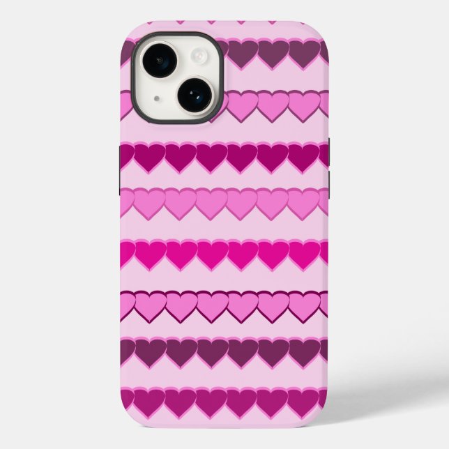 Coques Case-Mate iPhone Tons des lignes de coeur rose (Verso)