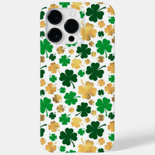 COQUE POUR POUR iPhone 14 PRO MAX TONS VERT & OR SHAMROCK IRLANDAIS