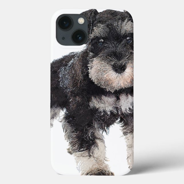 Coques Case-Mate iPhone Too Cute Puppy Miniature Schnauzer Dog (Verso)
