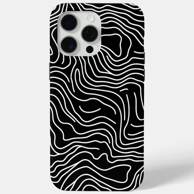 Coques Case-Mate iPhone Topographic Line Art in Black 🗺️ (Verso)