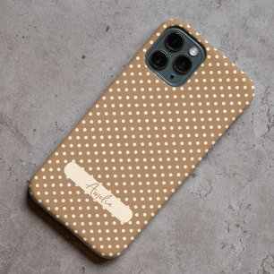 Coque iPhone 15 Pro Max Tortilla Brown et pois beige