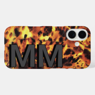 Coque Pour iPhone 16 Tortoiseshell noir gris foncé