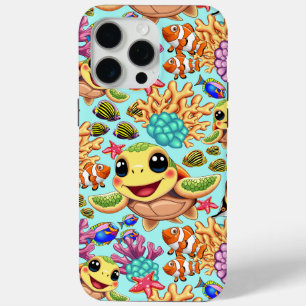 Coque iPhone 15 Pro Max Tortue de mer Bébé heureux et mignonne personnage