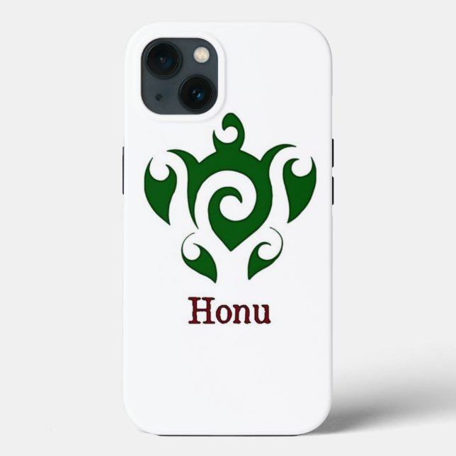 Coques Case-Mate iPhone Tortue de mer hawaïenne tribale verte (Verso)
